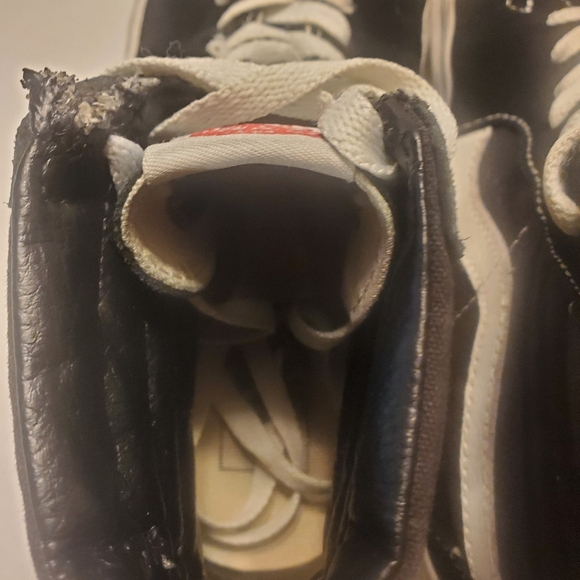 VANS Sk8-Hi Black With White Stripe Canvas High Top Sneakers Mns Sz 5 Wms Sz 6.5 - Picture 7 of 9